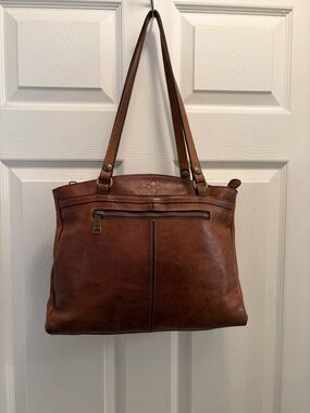 Patricia Nash Brown Distressed Leather Shoulder Tote